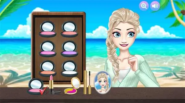 game trang điểm - Elsa và Anna Đi Biển